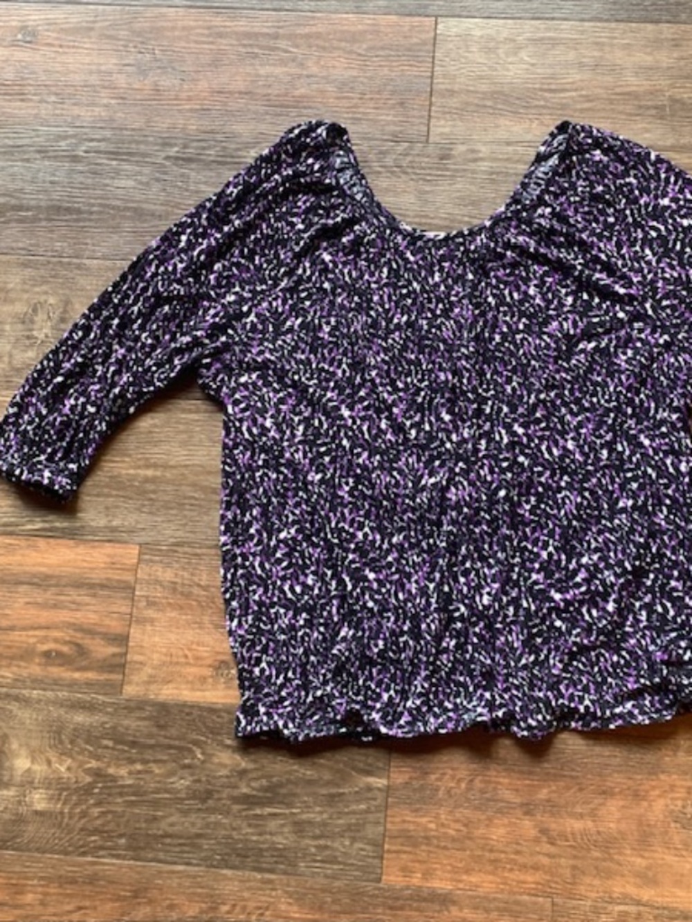 Michael Kors Purple and Black Round Neck Blouse Size 2x